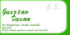 gusztav dusan business card